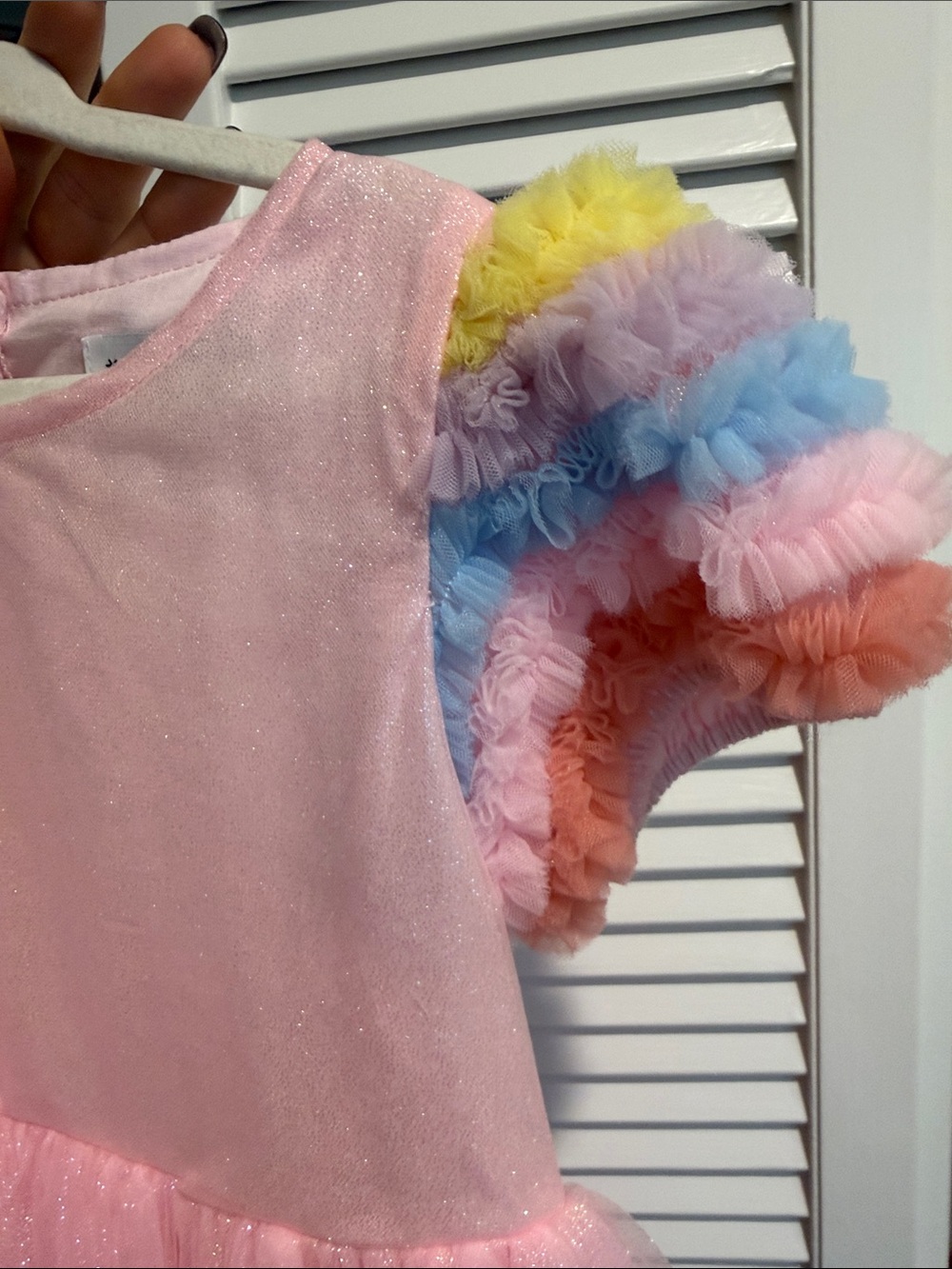 Lola + The Boys Pink Tulle Ice Cream Pom Party Dress - Picture 5 of 5